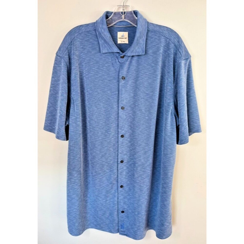 johnnie-O Hangin' Out Mens 2XL Blue Short Sleeve Button Down Shirt